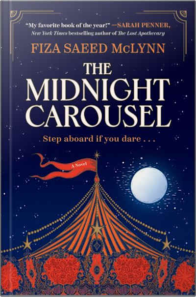 Book cover for The Midnight Carousel by Fiza Saeed McLynn