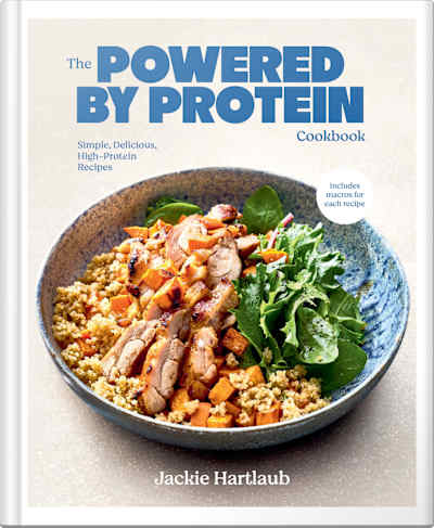 Book cover for The Powered by Protein Cookbook by Jackie Hartlaub