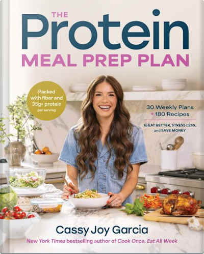 Book cover for The Protein Meal Prep Plan by Cassy Joy Garcia