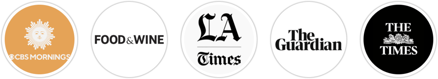 CBS Mornings, Food & Wine, Los Angeles Times, The Guardian, The Times, The Boston Globe, Indie Next List, Library Journal