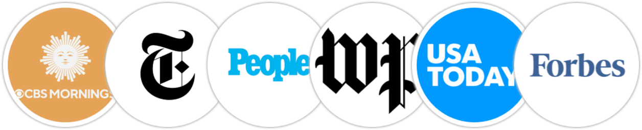CBS Mornings, The New York Times/The New York Times Book Review, People, The Washington Post, USA Today, Forbes