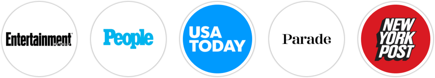 Entertainment Weekly, People, USA Today, Parade, New York Post, Publishers Weekly