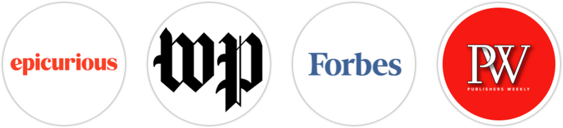 Epicurious, The Washington Post, Forbes, Publishers Weekly