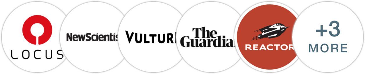 Locus, New Scientist, Vulture, The Guardian, Reactor, Publishers Weekly, Library Journal, Booklist