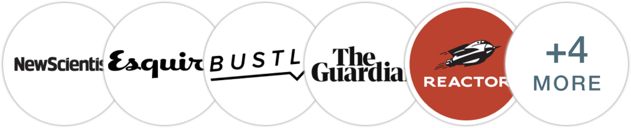 New Scientist, Esquire, Bustle, The Guardian, Reactor, Publishers Weekly, Kirkus Reviews, Booklist, Literary Hub