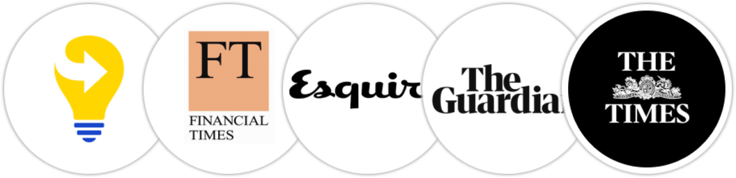 Next Big Idea Club, Financial Times, Esquire, The Guardian, The Times