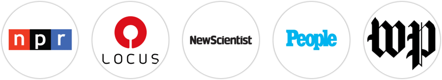 NPR, Locus, New Scientist, People, The Washington Post, Associated Press, Elle, Parade, Ebony, The Boston Globe, New York Post, Library Journal, BookPage, Literary Hub
