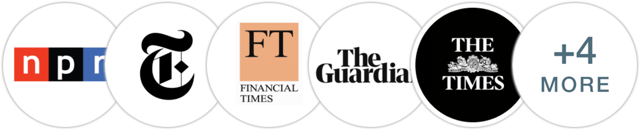 NPR, The New York Times/The New York Times Book Review, Financial Times, The Guardian, The Times, Publishers Weekly, Library Journal, BookPage, Literary Hub