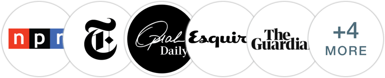NPR, The New York Times/The New York Times Book Review, Oprah Daily, Esquire, The Guardian, The Boston Globe, Publishers Weekly, Kirkus Reviews, Literary Hub