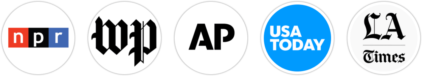 NPR, The Washington Post, Associated Press, USA Today, Los Angeles Times, Publishers Weekly, Kirkus Reviews, School Library Journal
