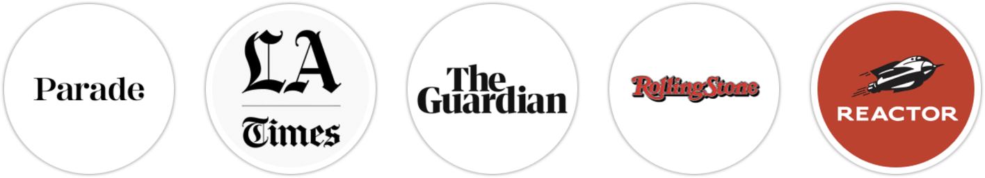 Parade, Los Angeles Times, The Guardian, Rolling Stone, Reactor, Publishers Weekly, Library Journal, Booklist