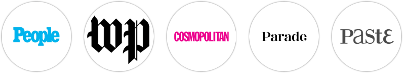 People, The Washington Post, Cosmopolitan, Parade, Paste, Reactor, Publishers Weekly, Library Journal, Booklist
