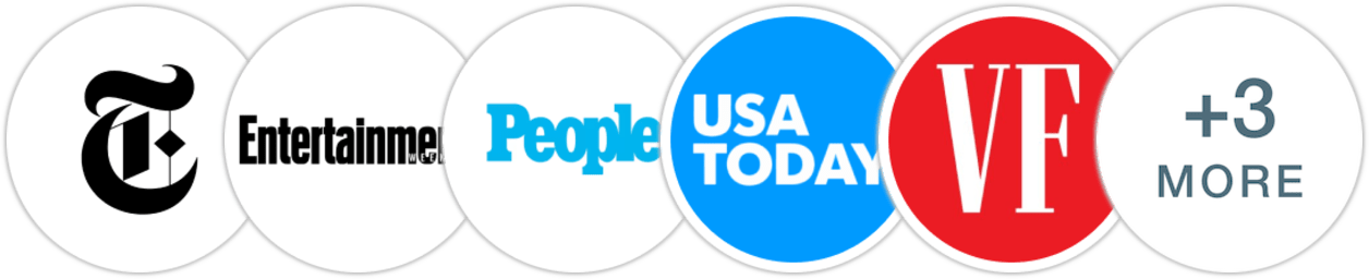 The New York Times/The New York Times Book Review, Entertainment Weekly, People, USA Today, Vanity Fair, Newsweek, The Times, New York Post