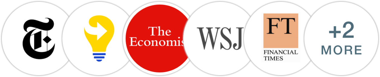 The New York Times/The New York Times Book Review, Next Big Idea Club, The Economist, The Wall Street Journal, Financial Times, The Guardian, Kirkus Reviews