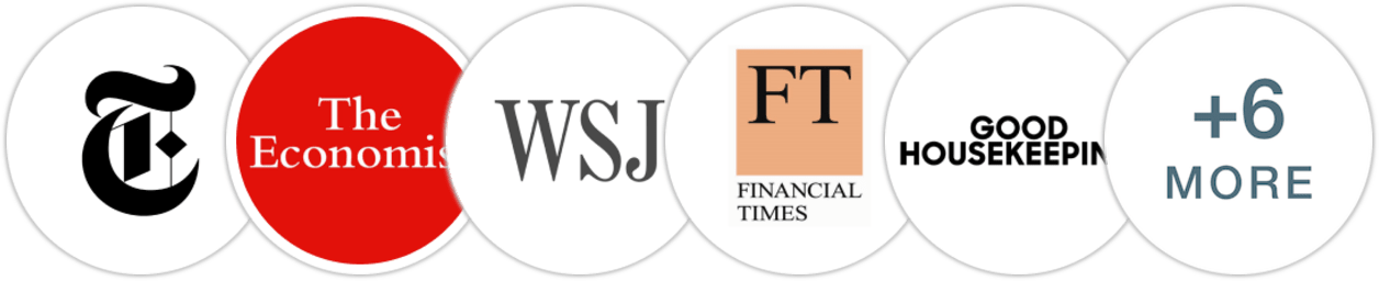 The New York Times/The New York Times Book Review, The Economist, The Wall Street Journal, Financial Times, Good Housekeeping, The Guardian, The Times, Publishers Weekly, Kirkus Reviews, BookPage, Literary Hub
