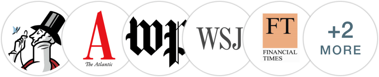 The New Yorker, The Atlantic, The Washington Post, The Wall Street Journal, Financial Times, The Guardian, Kirkus Reviews