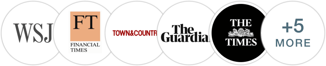 The Wall Street Journal, Financial Times, Town & Country, The Guardian, The Times, Publishers Weekly, Kirkus Reviews, Library Journal, BookPage, Literary Hub