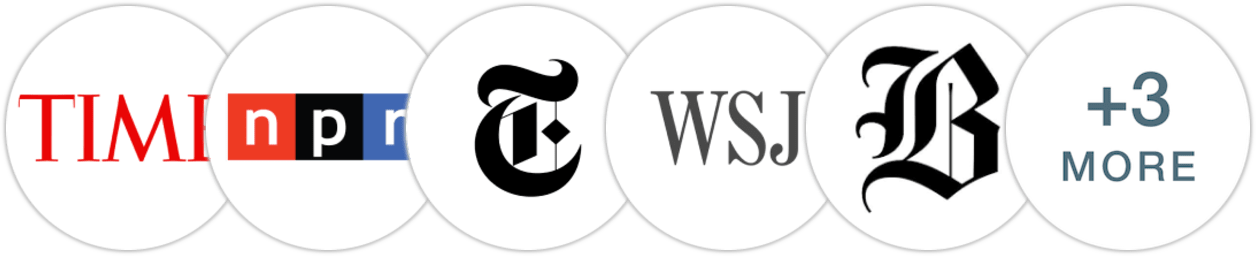 Time Magazine, NPR, The New York Times/The New York Times Book Review, The Wall Street Journal, The Boston Globe, Publishers Weekly, Electric Literature, Literary Hub