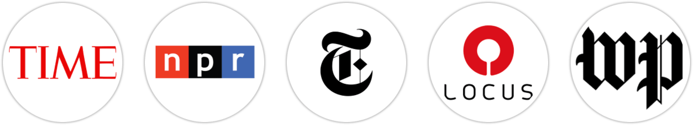 Time Magazine, NPR, The New York Times/The New York Times Book Review, Locus, The Washington Post, Wired, Scientific American, Esquire, Bustle, Los Angeles Times, The Guardian, The Boston Globe, Reactor, Publishers Weekly, Kirkus Reviews, Booklist, Literary Hub