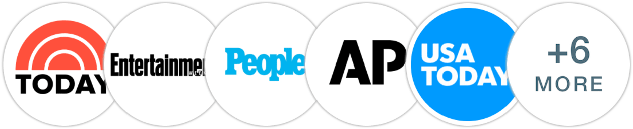 TODAY Show, Entertainment Weekly, People, Associated Press, USA Today, Vulture, Forbes, Parade, Los Angeles Times, San Francisco Chronicle, Kirkus Reviews