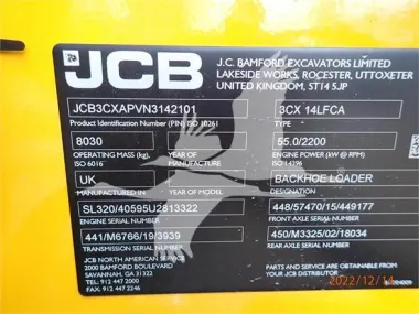 2022 JCB 3CX14 for sale