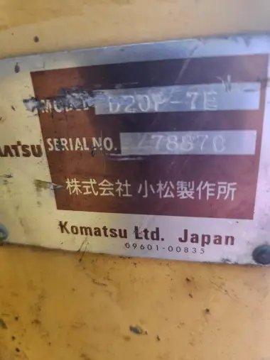 1997 Komatsu D20P-7E for sale