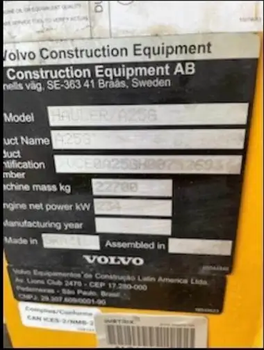 2023 Volvo A25G for sale