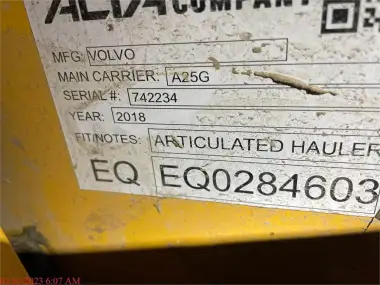 2018 Volvo A25G for sale
