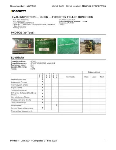 2016 John-Deere 843L for sale