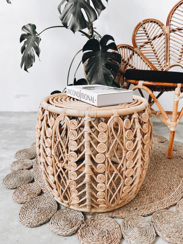 Hayfa Rattan Side Table