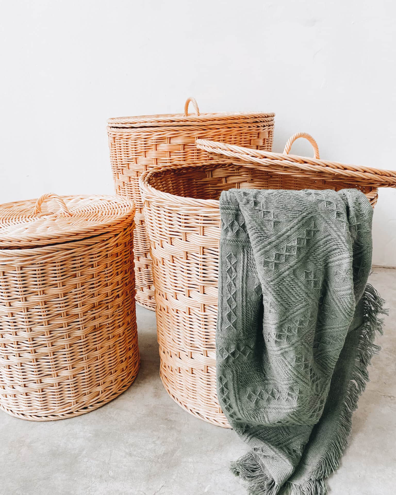 Rattan Storage Basket Set of 3