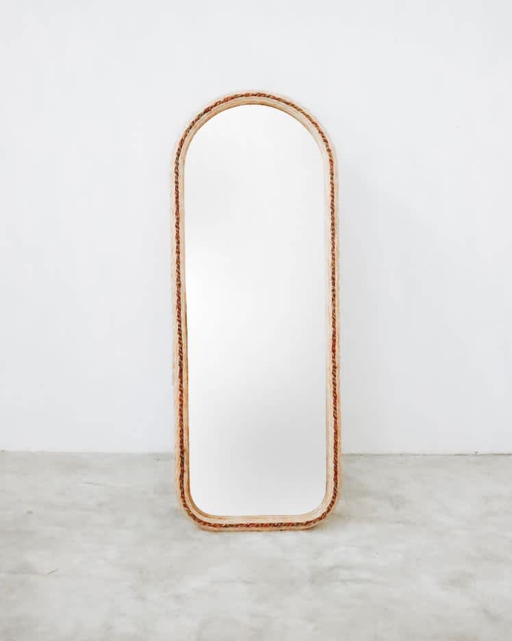 Trisha Rattan Stand Mirror