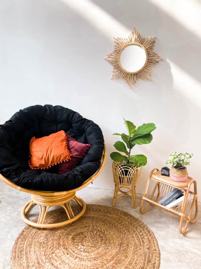 Papasan Rattan Rocking Chair