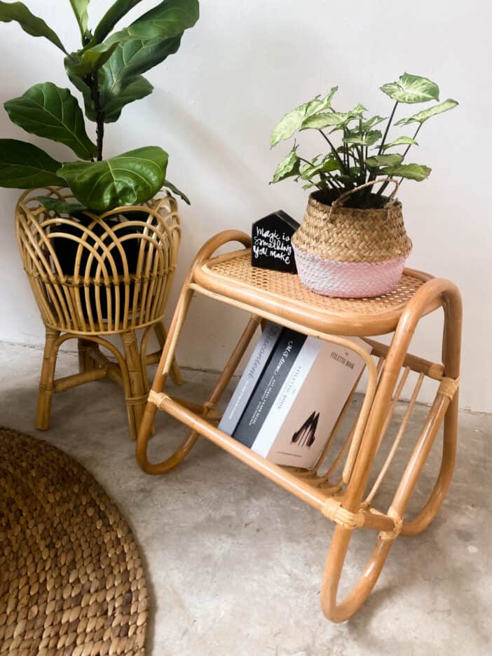 Magazine Rattan Side Table Booming Plus