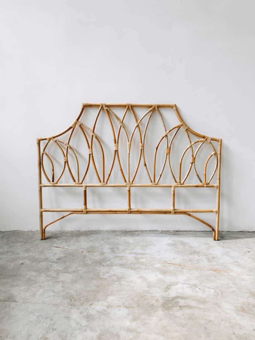 Curvy Rattan Bedhead / Headboard