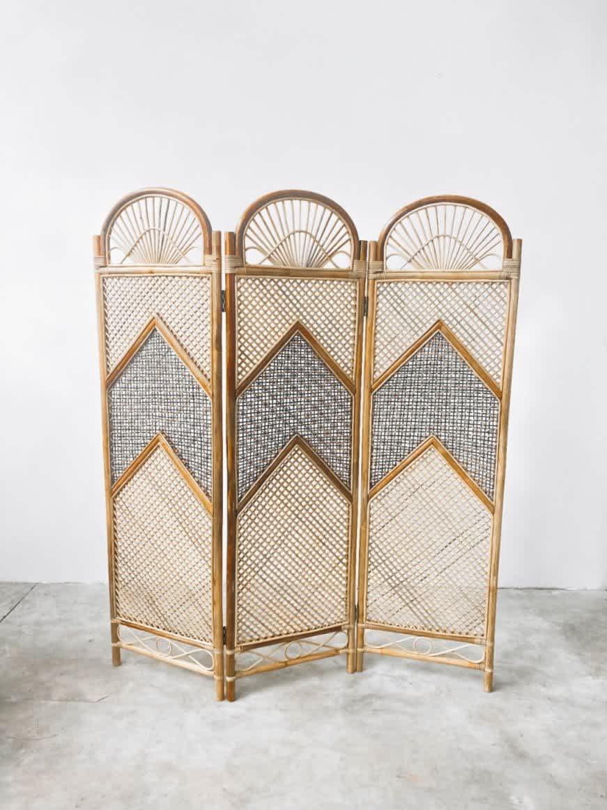Vintage 2 Rattan Partition / Screen Divider
