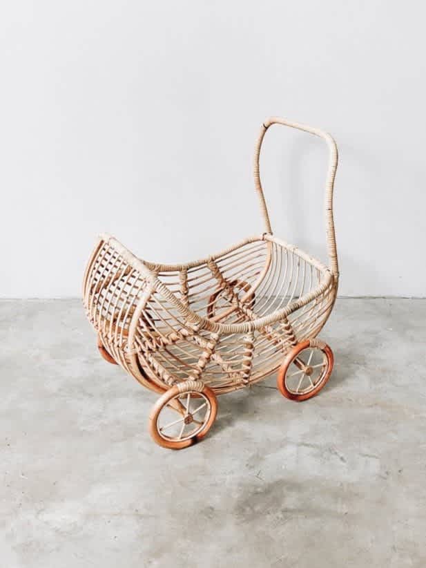 Rattan Kids Toys Trolley