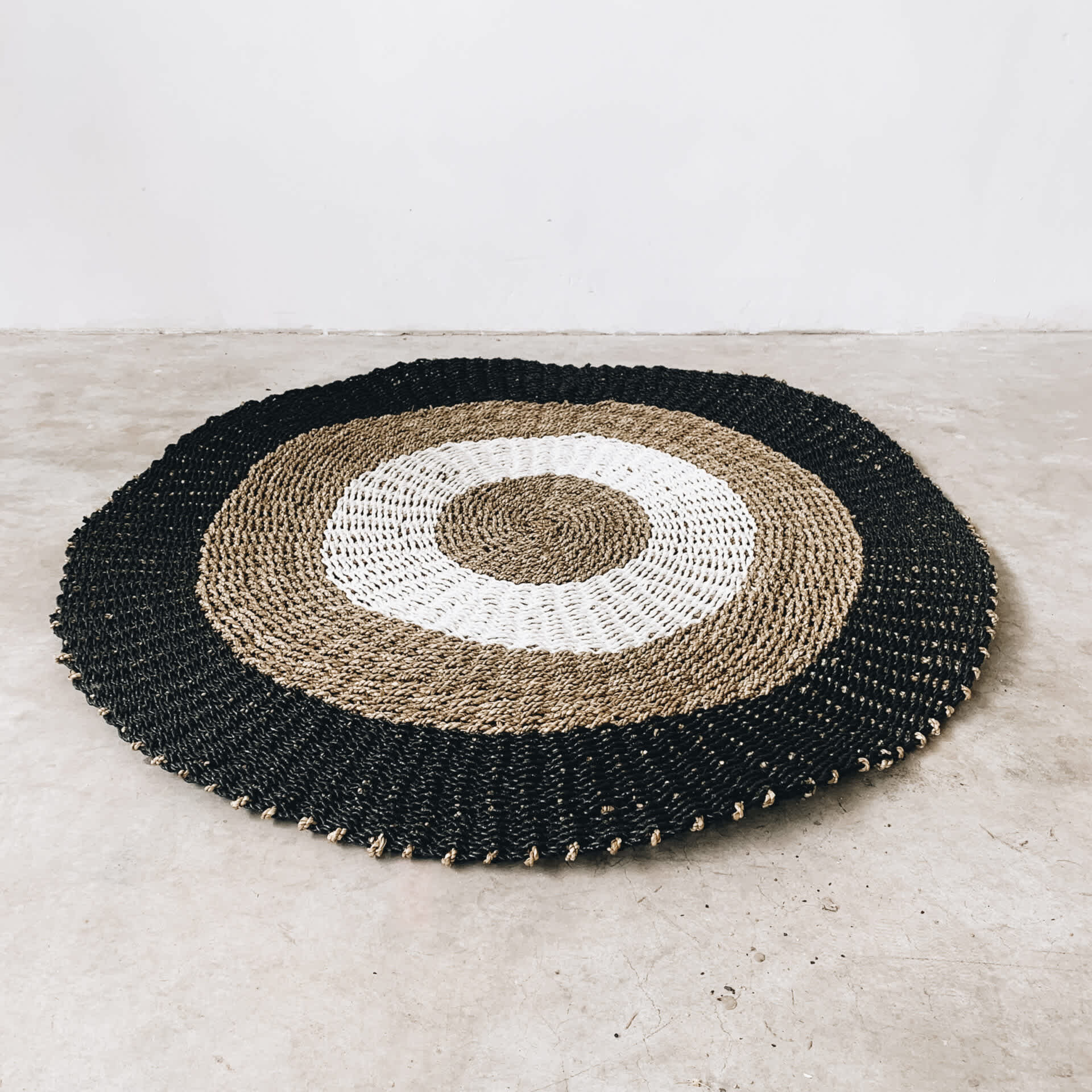 White Black Jute Rug