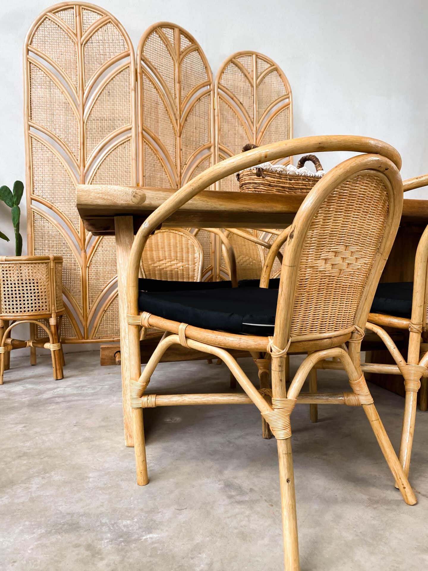 Vintage Rattan Dining Chair – Booming Plus