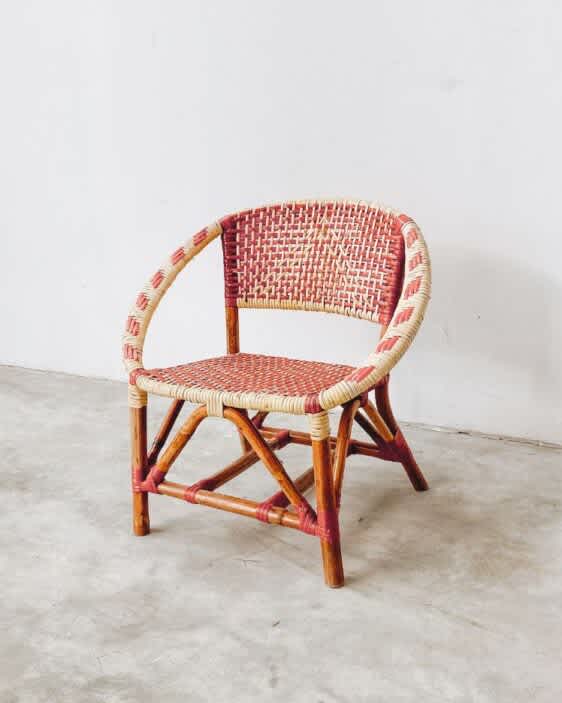 Kids Red Rattan Chair