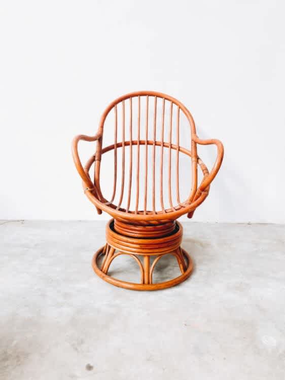 Arm Rattan Papasan Rocking Chair