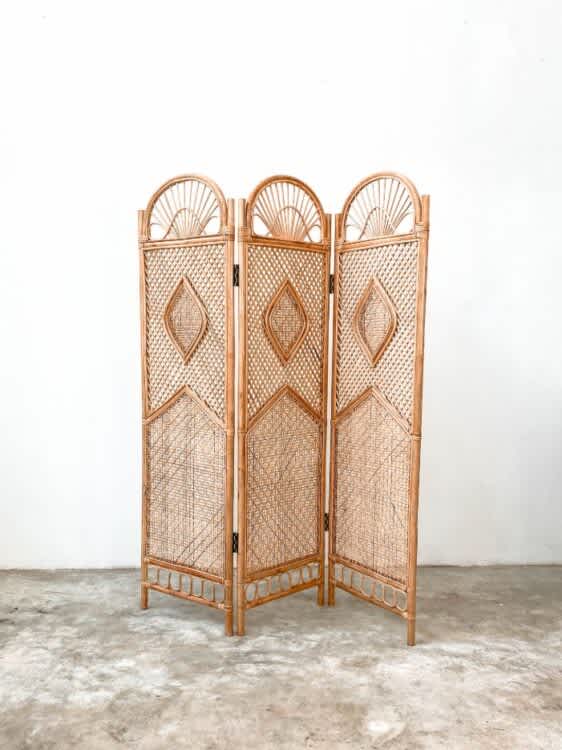 Irene 3 Panel Rattan Partition / Screen Divider