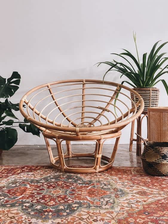 Popazon Small Rattan Papasan Chair at Lori Francois blog