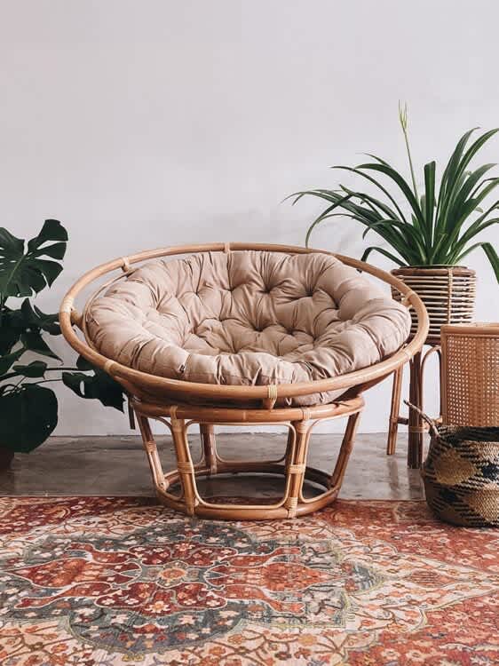 Round Rattan Papasan Chair Booming Plus