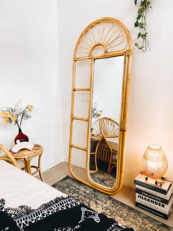 Flower Basagita Rattan Mirror
