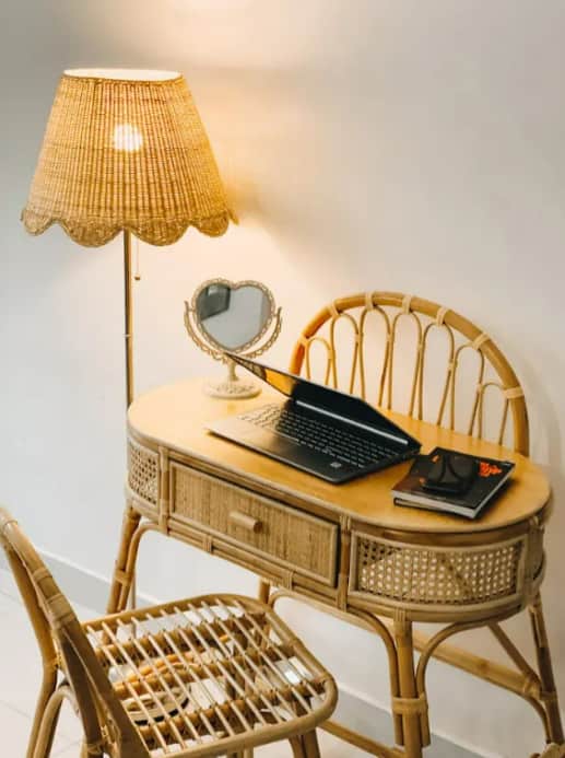 Keysha Rattan Dressing Table & Chair Set
