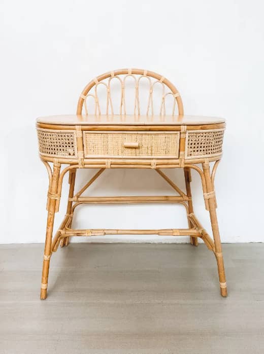 Keysha Rattan Dressing Table & Chair Set Booming Plus