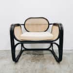 Black Lounge Rattan Chair