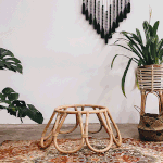 Floral Rattan Papasan Chair