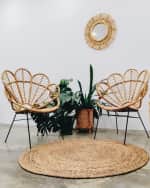 Petals Rattan Chair with metal leg